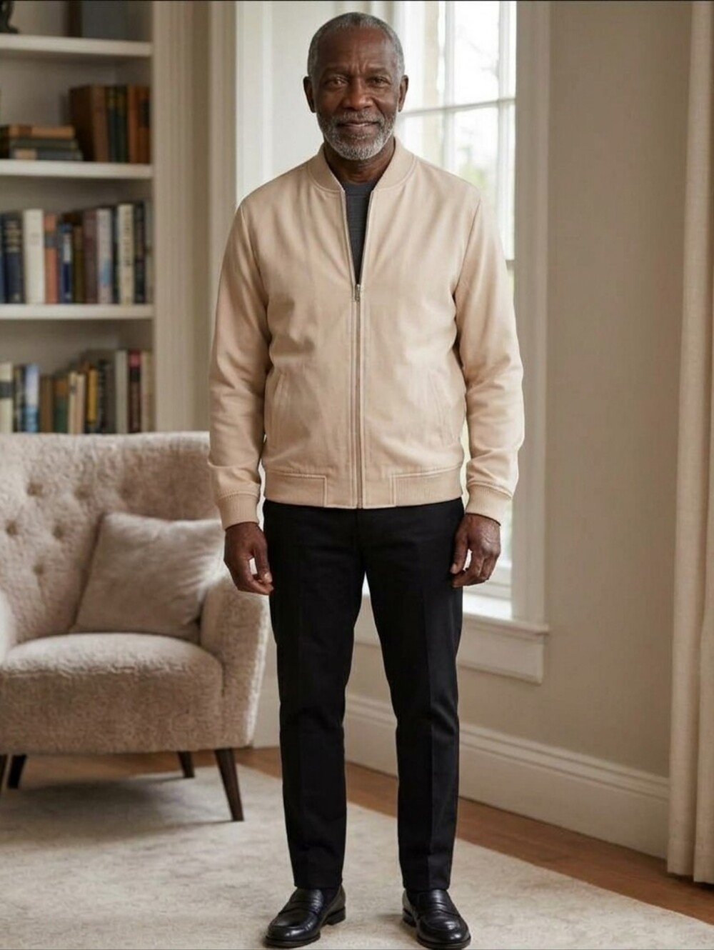 Cream Color Zipped Jacket - Picture 2 of 7